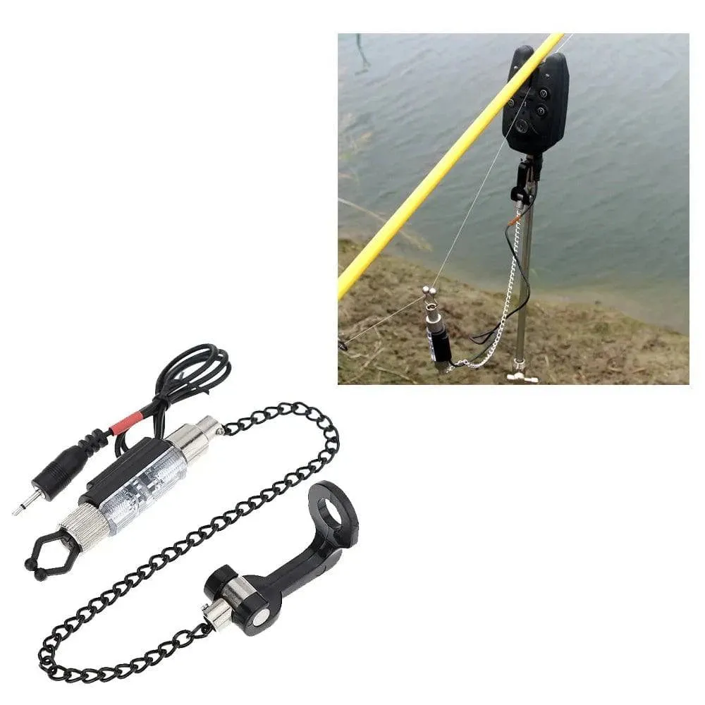 Iron Fishing Bite Alarm Chain Hanger Swinger LED Illuminated Indicator For Outdoor Fishing Tools Fishing Accessories