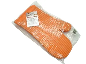 Kitchen Aid Silicone Oven Mitts 2-Pack Coral Heat-Resistant
