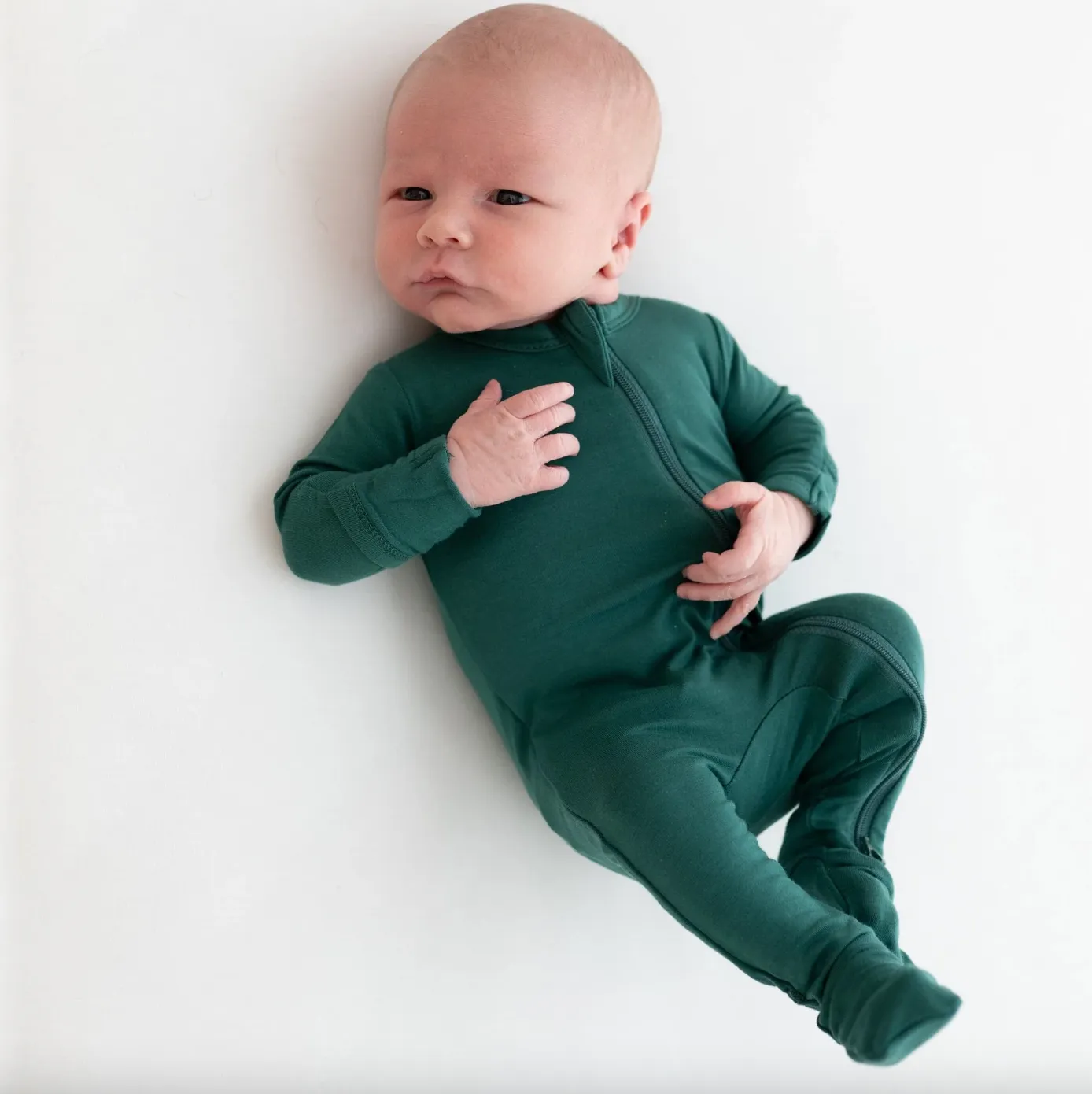 Kyte Zippered Footie, Emerald