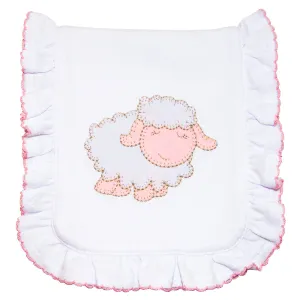 Lamb Ruffle Burp Cloth