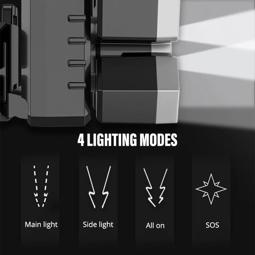 Led Five-Head Headlamp Strong Light Super Bright Rechargeable Fishing Headlight Long-Range Head-Mounted Mine Lamp Flashlight