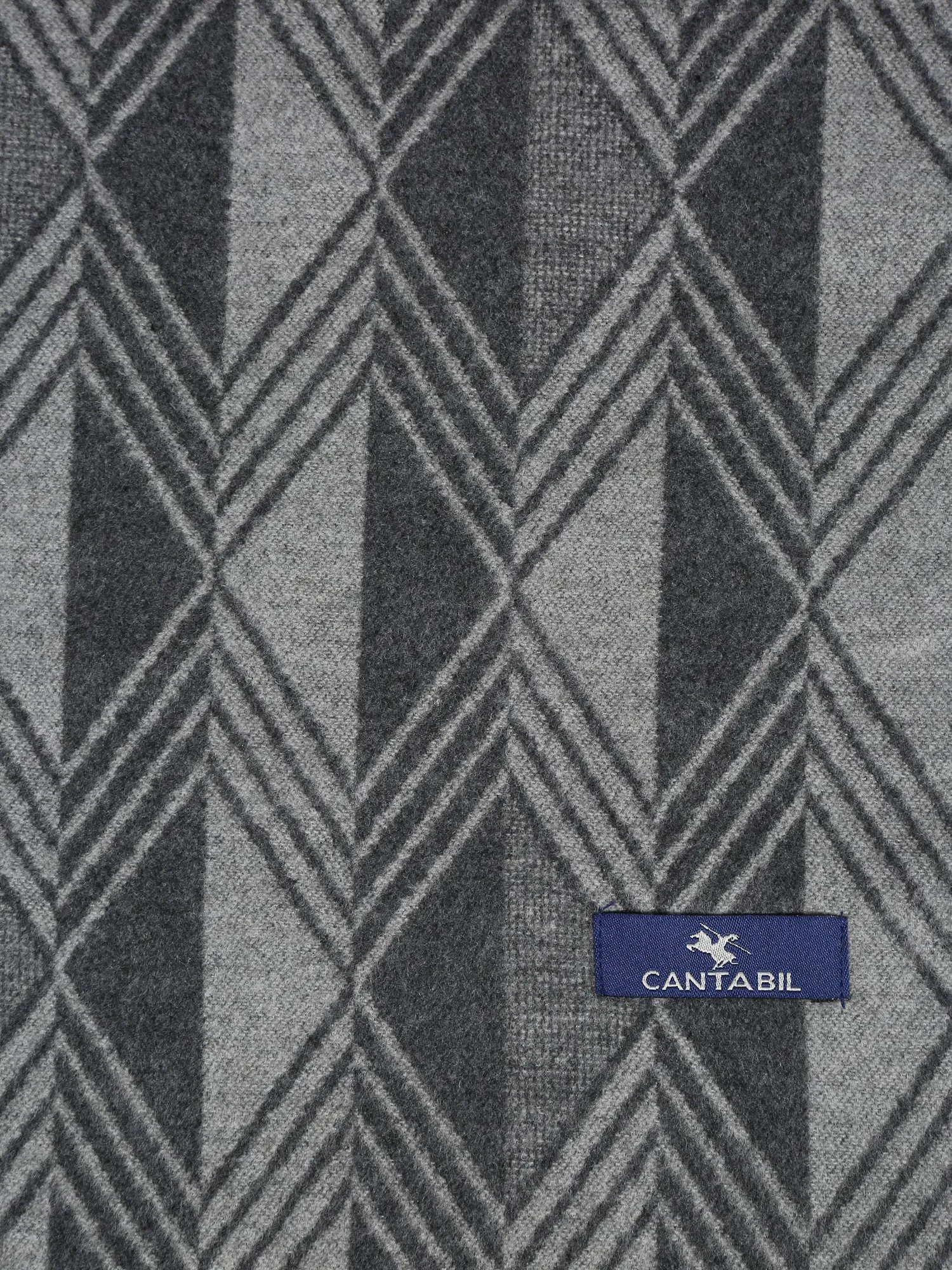 Men's Grey Fashion Broken Stripe & Diamond Pattern Muffler