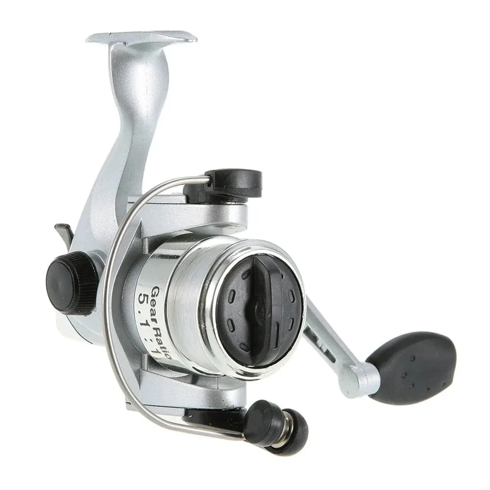 Mini Fishing Rod Reel Combo Fibre Glass Aluminum Alloy Pocket Pen Fishing Rod Pole 5.1:1 Speed Ratio Fishing Reel Fishing Tackle