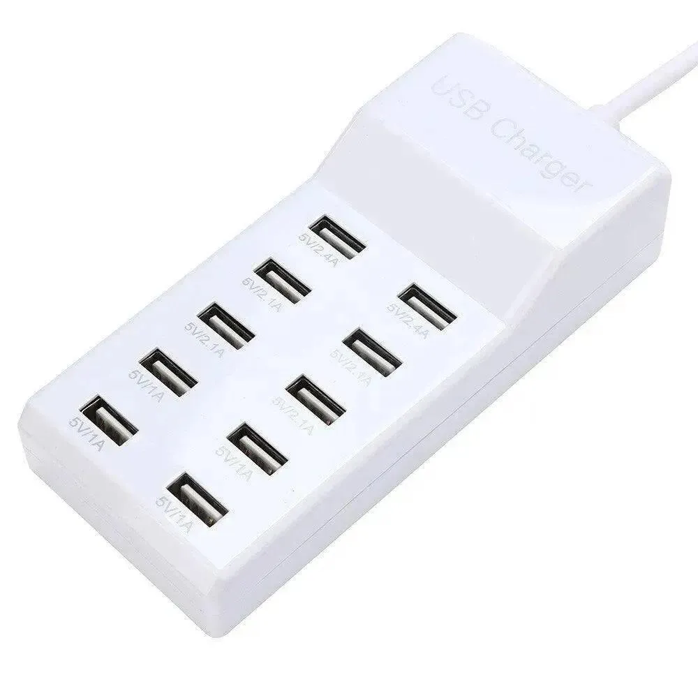 Multi USB Charger 10-Port 60W/12A Desktop