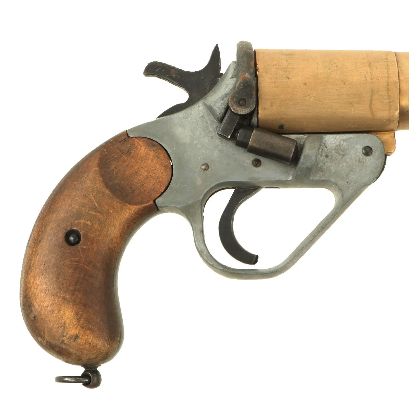 Original Canadian WWI - WWII Zinc and Brass Webley No 1 Mk V Flare Signal Pistol - dated 1918
