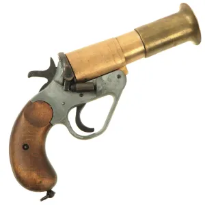Original Canadian WWI - WWII Zinc and Brass Webley No 1 Mk V Flare Signal Pistol - dated 1918