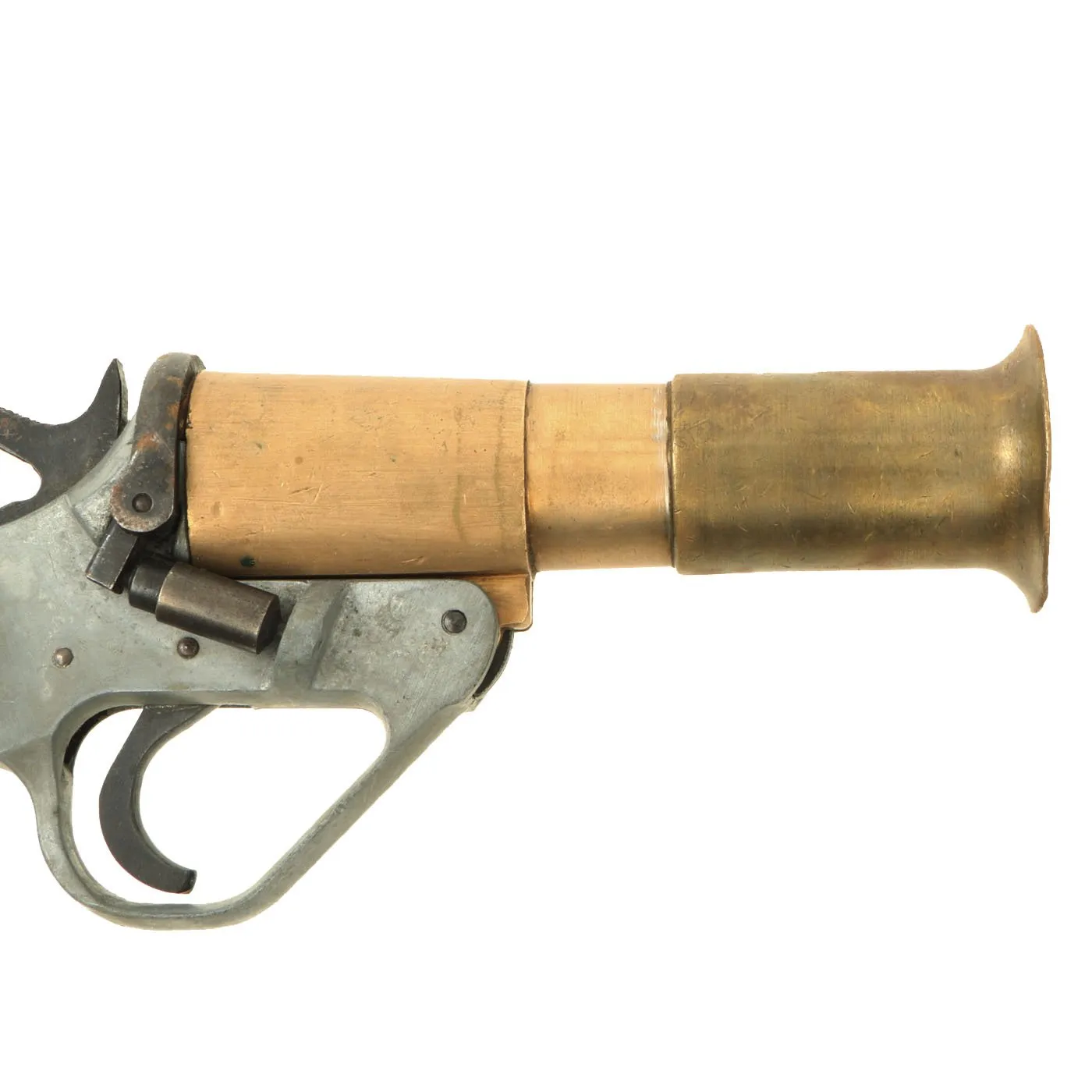 Original Canadian WWI - WWII Zinc and Brass Webley No 1 Mk V Flare Signal Pistol - dated 1918