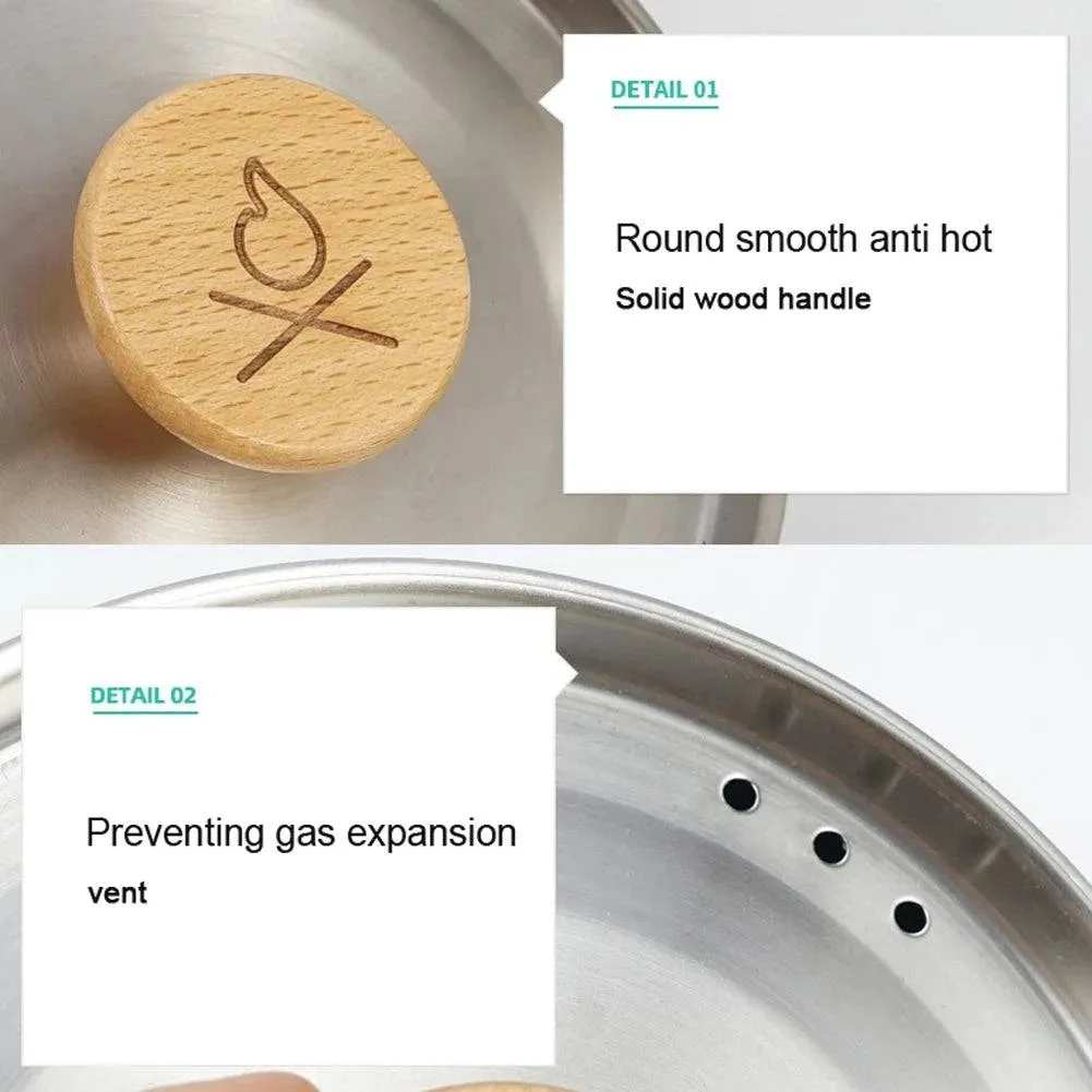 Outdoor Camping Pot Stainless Steel Kettle Portable Mountaineering Trekking Cooking Tool Travel Hiking Cookware Equipment