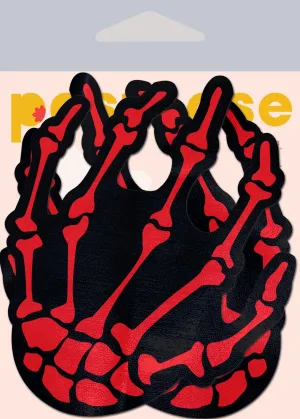 Pastease Red Skeleton Hands Pasties