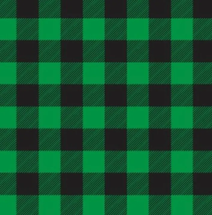 Pattern Permanent Vinyl-  Green Buffalo Plaid - Permanent Vinyl / Printed Permanent Vinyl