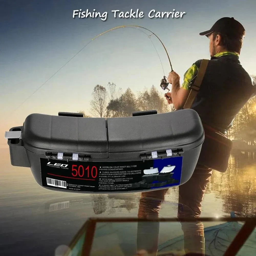 Portable Fishing Tackle Box Storage Box Carrier Lure Holder Container Case Fishing Hooks Accessory Waist Belt Fishing Gear Box