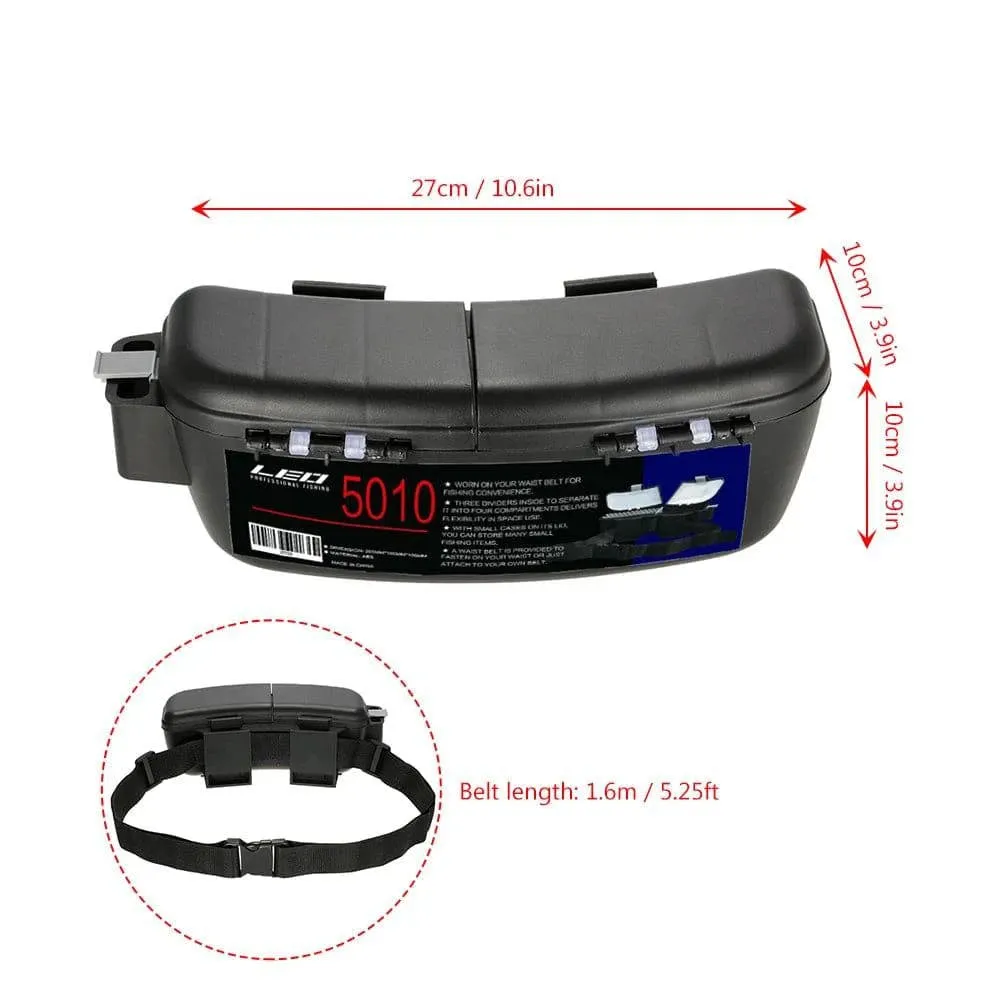 Portable Fishing Tackle Box Storage Box Carrier Lure Holder Container Case Fishing Hooks Accessory Waist Belt Fishing Gear Box