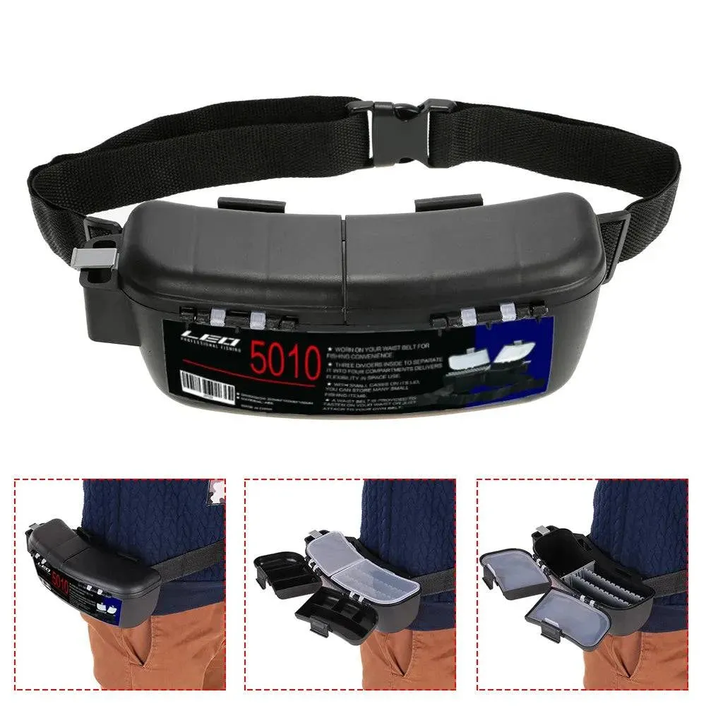 Portable Fishing Tackle Box Storage Box Carrier Lure Holder Container Case Fishing Hooks Accessory Waist Belt Fishing Gear Box