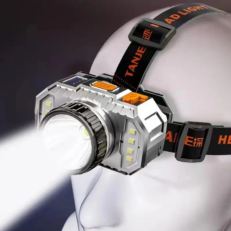 Powerful LED Headlamp Strong Light Super Bright Head-Mounted Torch Outdoor Household USB Rechargeable Night Fishing Headlight