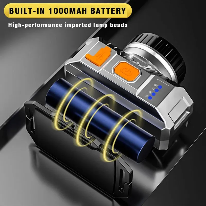 Powerful LED Headlamp Strong Light Super Bright Head-Mounted Torch Outdoor Household USB Rechargeable Night Fishing Headlight