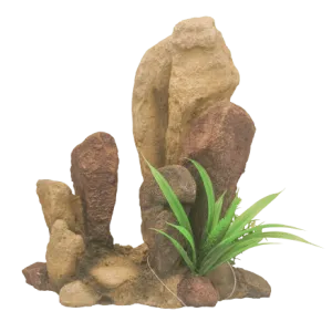 Repti Gear Rock with Plants Ornament
