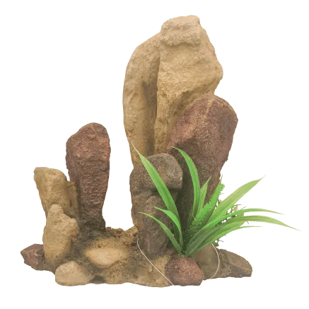 Repti Gear Rock with Plants Ornament