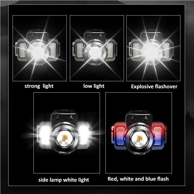 Super Bright T51 LED Sensor Headlamp USB C Rechargeable Headlight Led Head Torch With built-in battery Camping Fishing Lantern