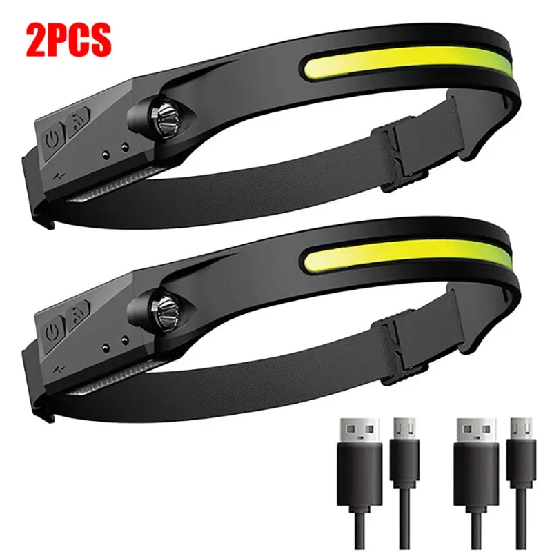 Super Bright T51 LED Sensor Headlamp USB C Rechargeable Headlight Led Head Torch With built-in battery Camping Fishing Lantern