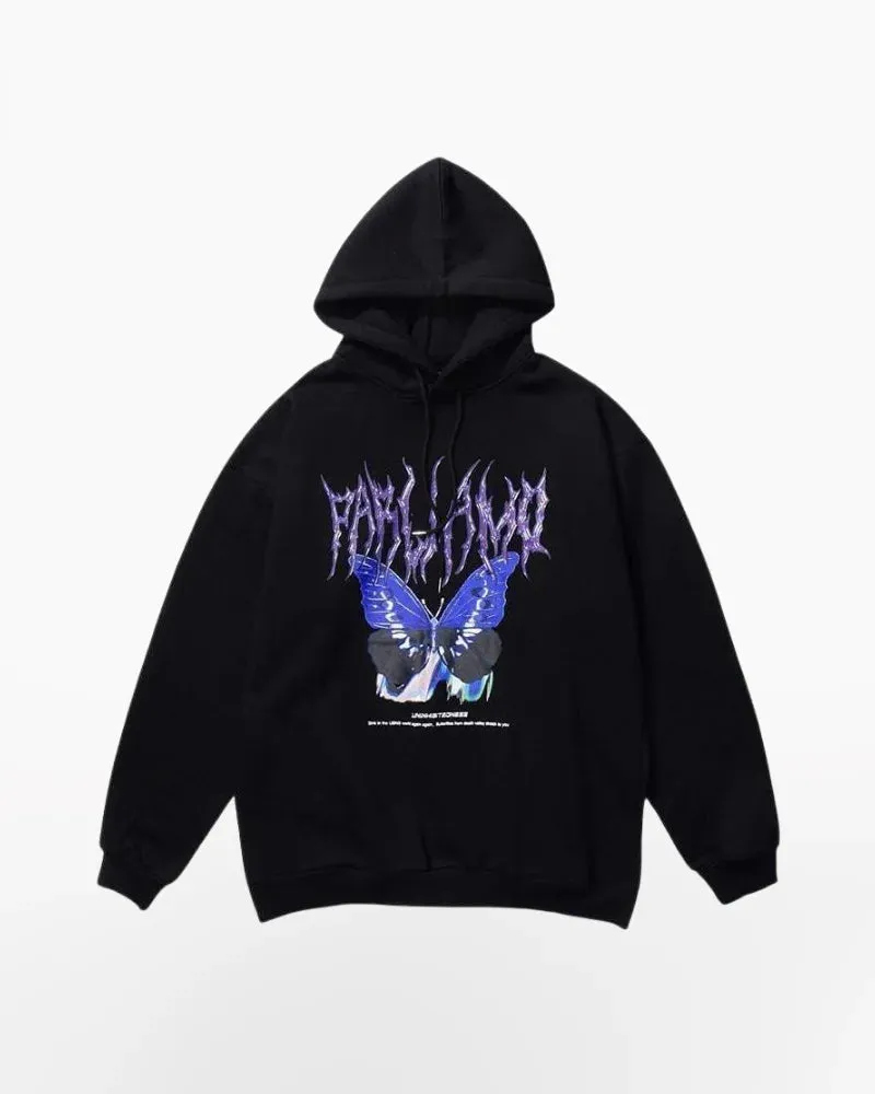 Techwear Black Butterfly Hoodie