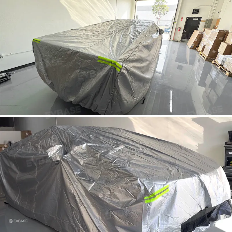 Tesla Cybertruck Full Car Covers Waterproof Sliver Coating All Weather Outdoor Protection Exterior Accessories