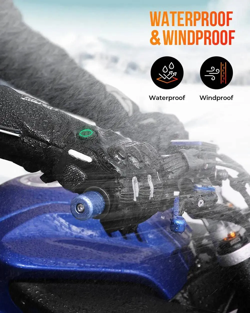 TheWellBeing  Heated Gloves Winter Warm Motorcycle Heated Gloves Waterproof Rechargeable Heating Thermal Gloves For Snowmobile