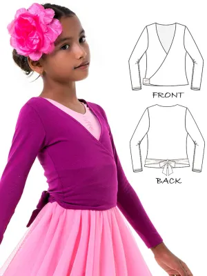 Top Pattern - Girls Gym & Dance - WRAP TOP (S509)