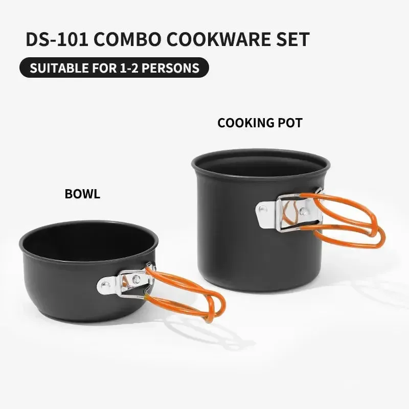 Ultralight Camping Cooking Utensils Outdoor Tableware Pot Set Hiking Picnic Travel Tourist Dishes Supplies Equipment