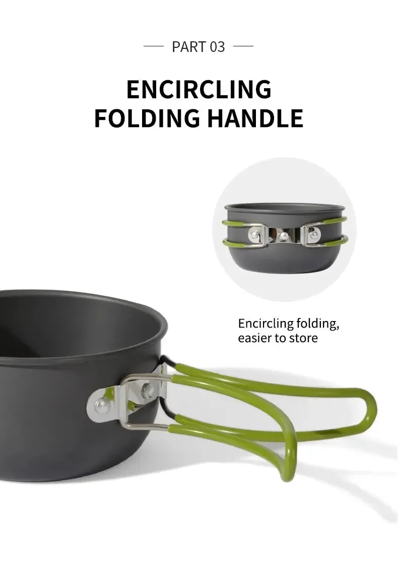 Ultralight Camping Cooking Utensils Outdoor Tableware Pot Set Hiking Picnic Travel Tourist Dishes Supplies Equipment