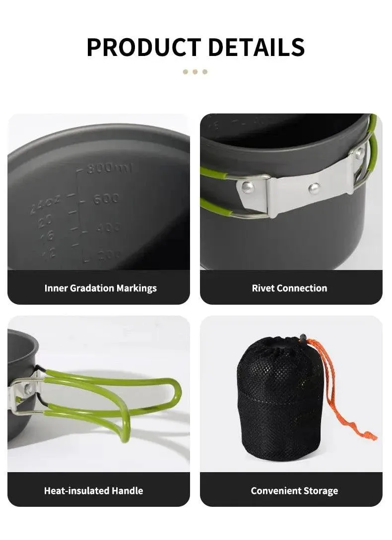Ultralight Camping Cooking Utensils Outdoor Tableware Pot Set Hiking Picnic Travel Tourist Dishes Supplies Equipment