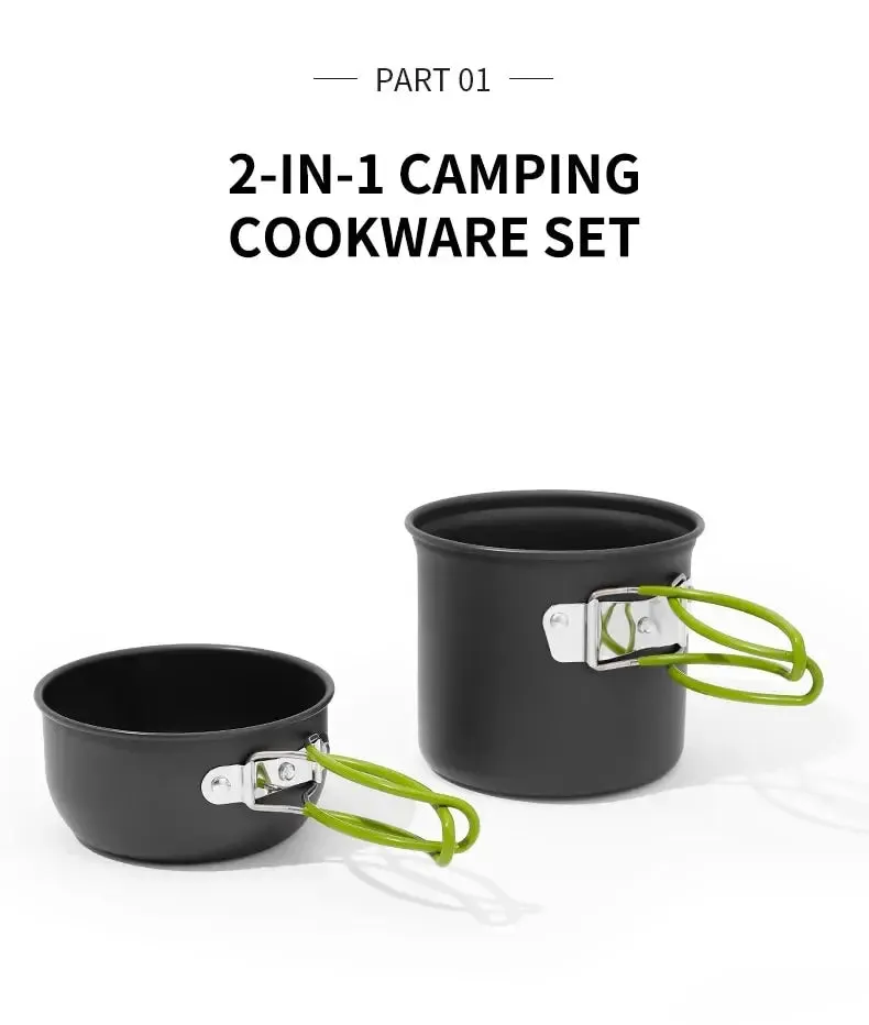 Ultralight Camping Cooking Utensils Outdoor Tableware Pot Set Hiking Picnic Travel Tourist Dishes Supplies Equipment