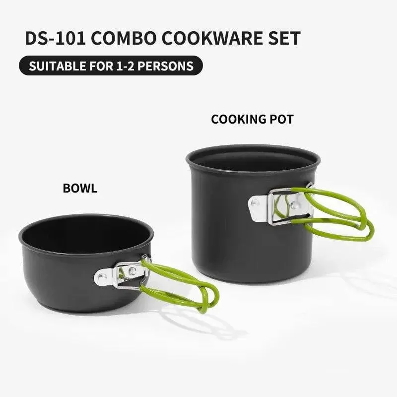 Ultralight Camping Cooking Utensils Outdoor Tableware Pot Set Hiking Picnic Travel Tourist Dishes Supplies Equipment