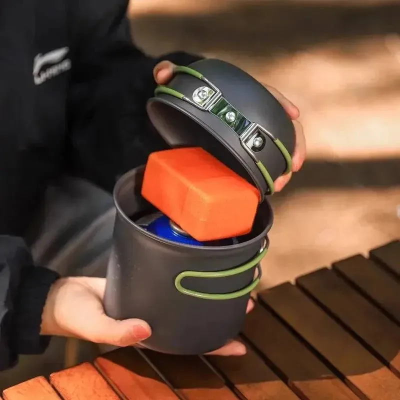 Ultralight Camping Cooking Utensils Outdoor Tableware Pot Set Hiking Picnic Travel Tourist Dishes Supplies Equipment