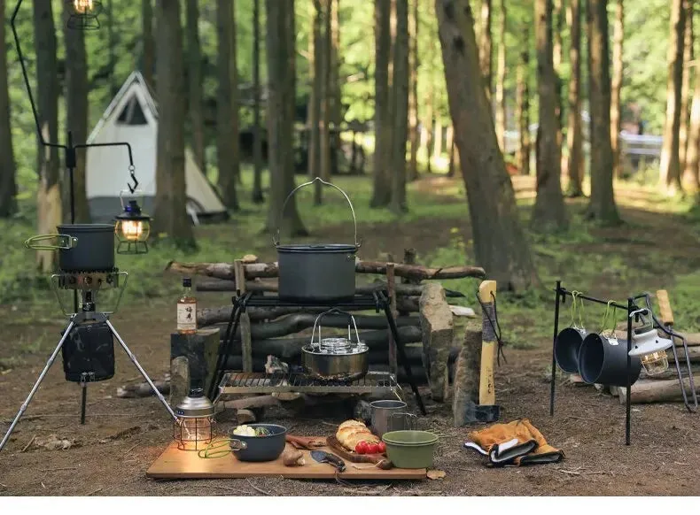 Ultralight Camping Cooking Utensils Outdoor Tableware Pot Set Hiking Picnic Travel Tourist Dishes Supplies Equipment