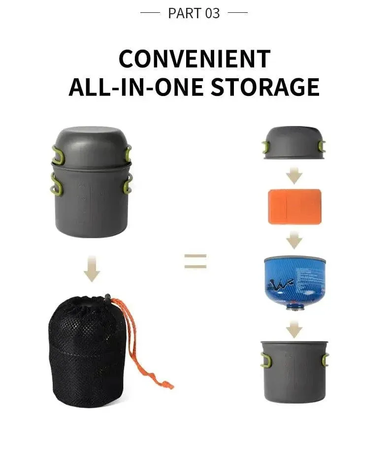 Ultralight Camping Cooking Utensils Outdoor Tableware Pot Set Hiking Picnic Travel Tourist Dishes Supplies Equipment