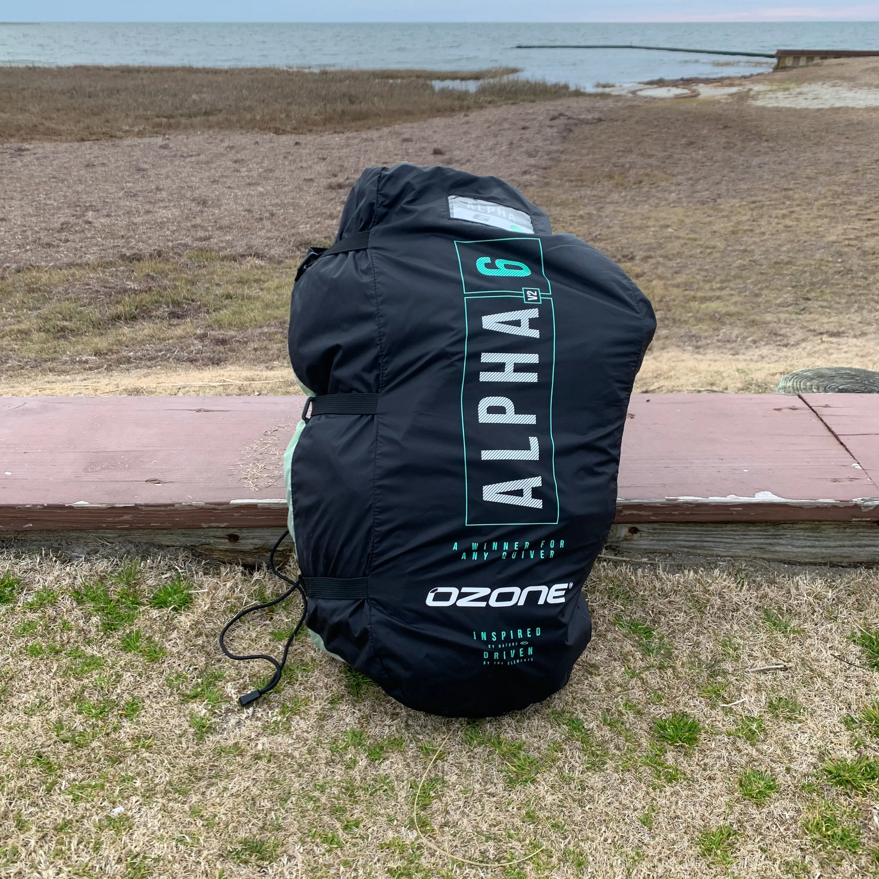 USED Ozone Alpha V2 Kite-6m-Bright Green/White
